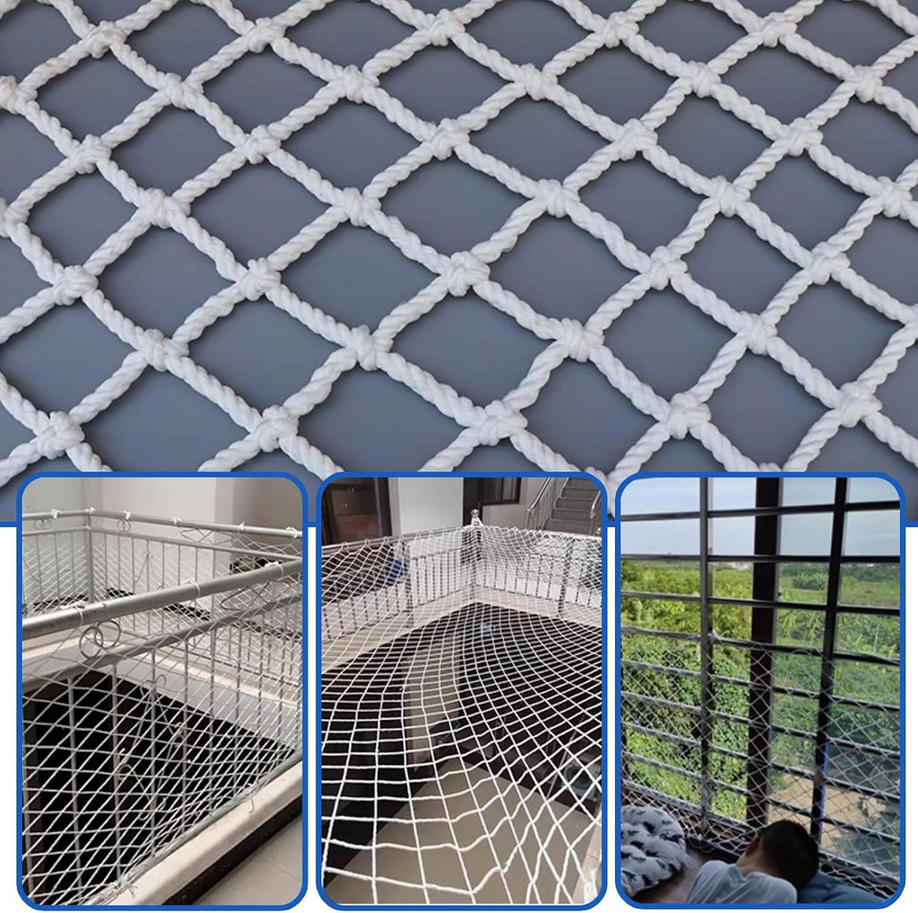 Basketball Rebounder Net Yard Guard, Outdoor Basketball Net Catcher Backstop for Shooting Practice, Stairs Balcony Railings Protection Safety Rope Netting