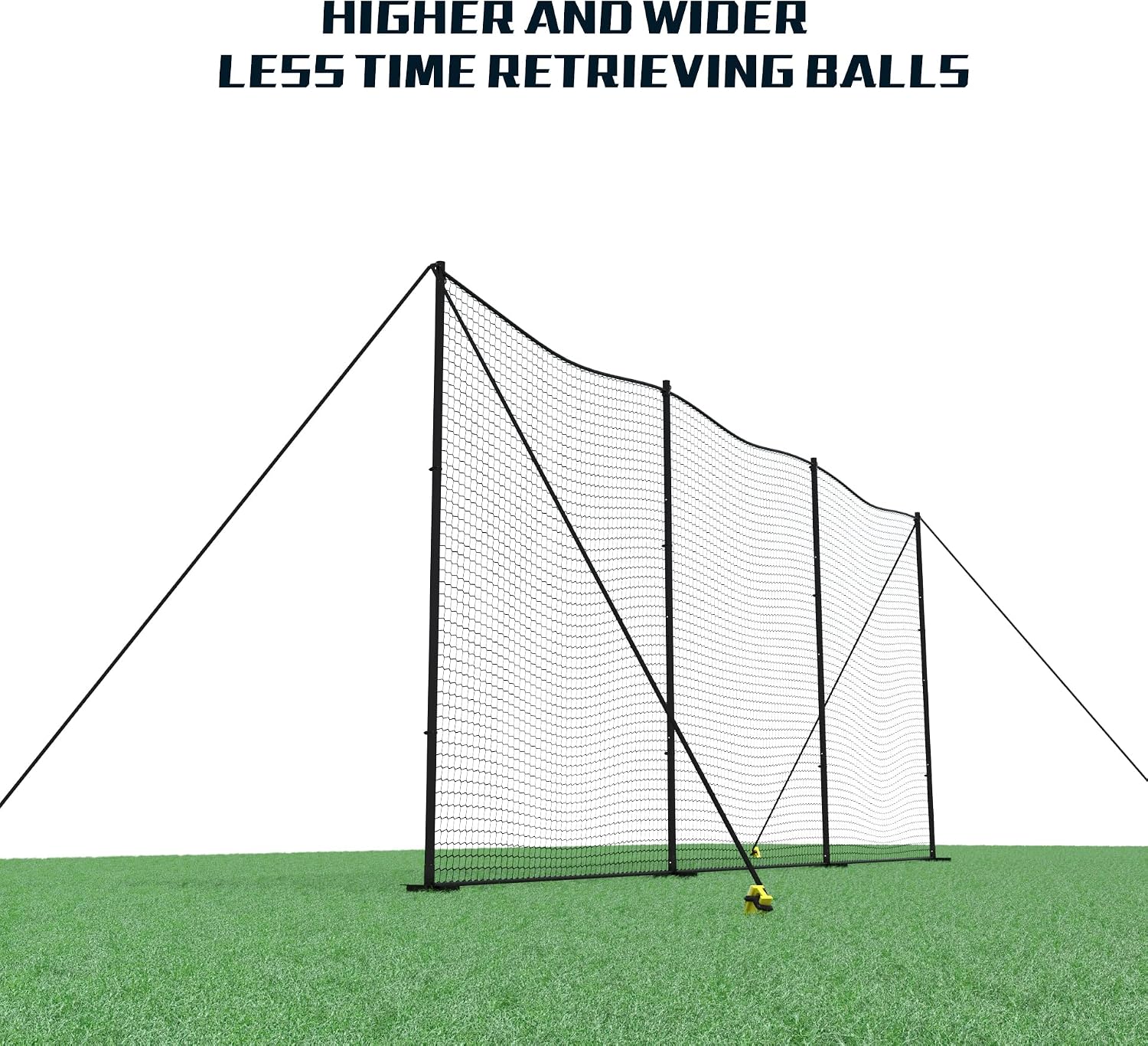 MR Ball Stop Net System, Movable Heavy Duty Backstop Net, 2 in 1 Multi-Sport Stop Netting, Ball Barrier Sports Practice Barrier Net for Professional, College and Grade School Training