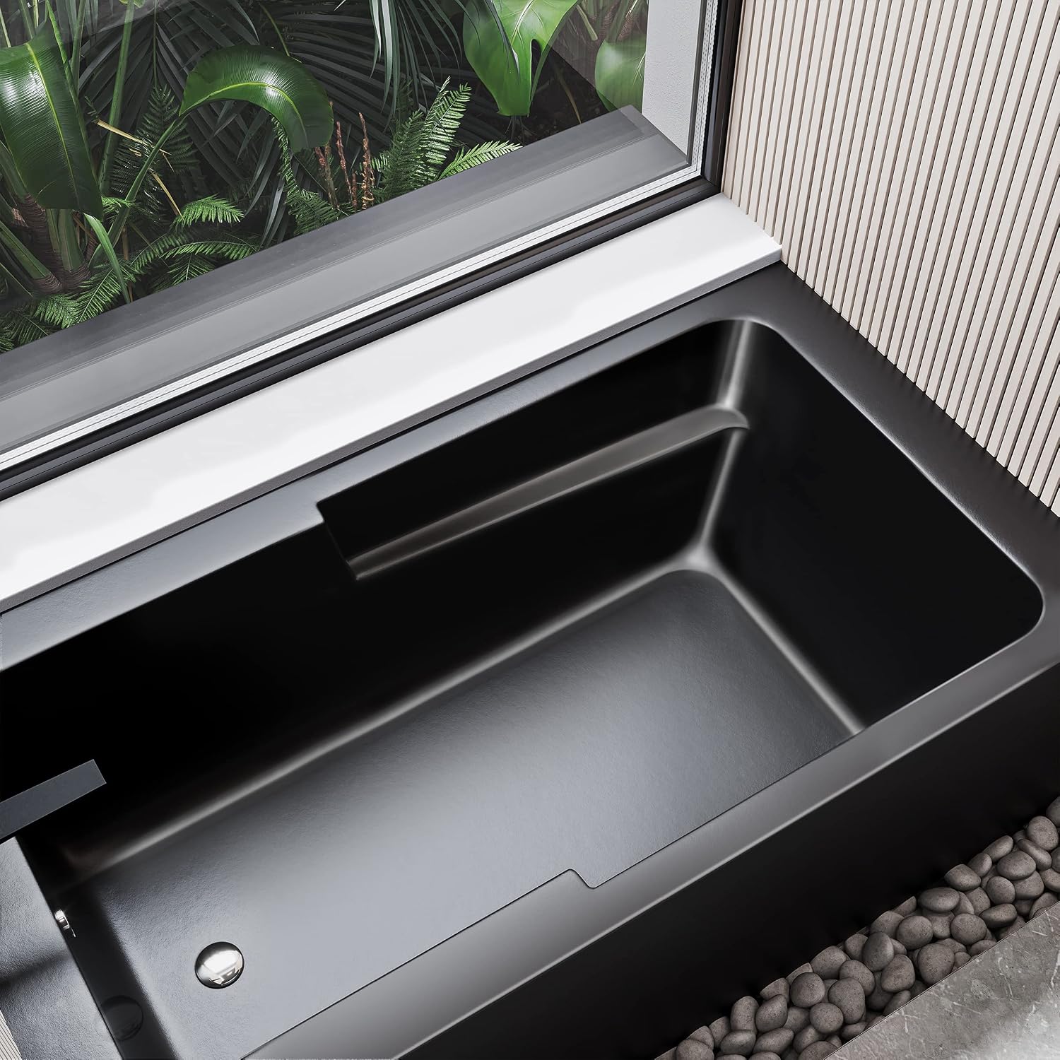 Voltaire 54' x 30' Left-Hand Drain Alcove Bathtub with Apron in Matte Black