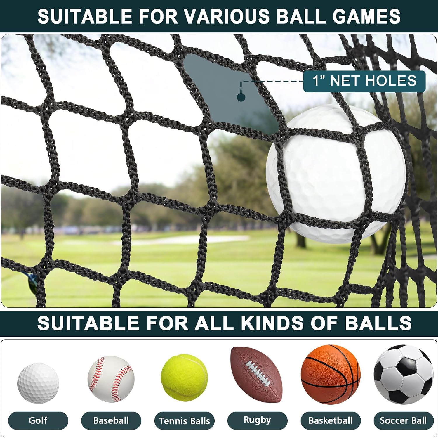 Heavy Duty Golf Practice Net, High-Impact Golf Hitting Net for Indoor/Outdoor Use