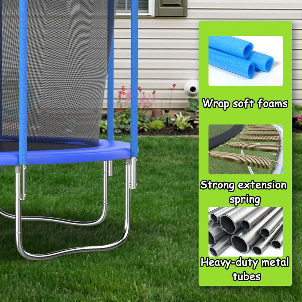 Tranpoline 10FT 12FT 14FT 16FT Tranpoline for Kids with Safety Enclosure Net Recreational Tranpoline for Adults ASTM Approval Backyard Outdoor Tranpoline with Basketball Hoop