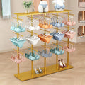 Underwear Display Rack, Coat Rack Stand with Adjustable Shelf Spacing, Freestanding Clothing Store Boutiques Retail Lingerie Garment Racks for Socks Bra Panties(Gold)