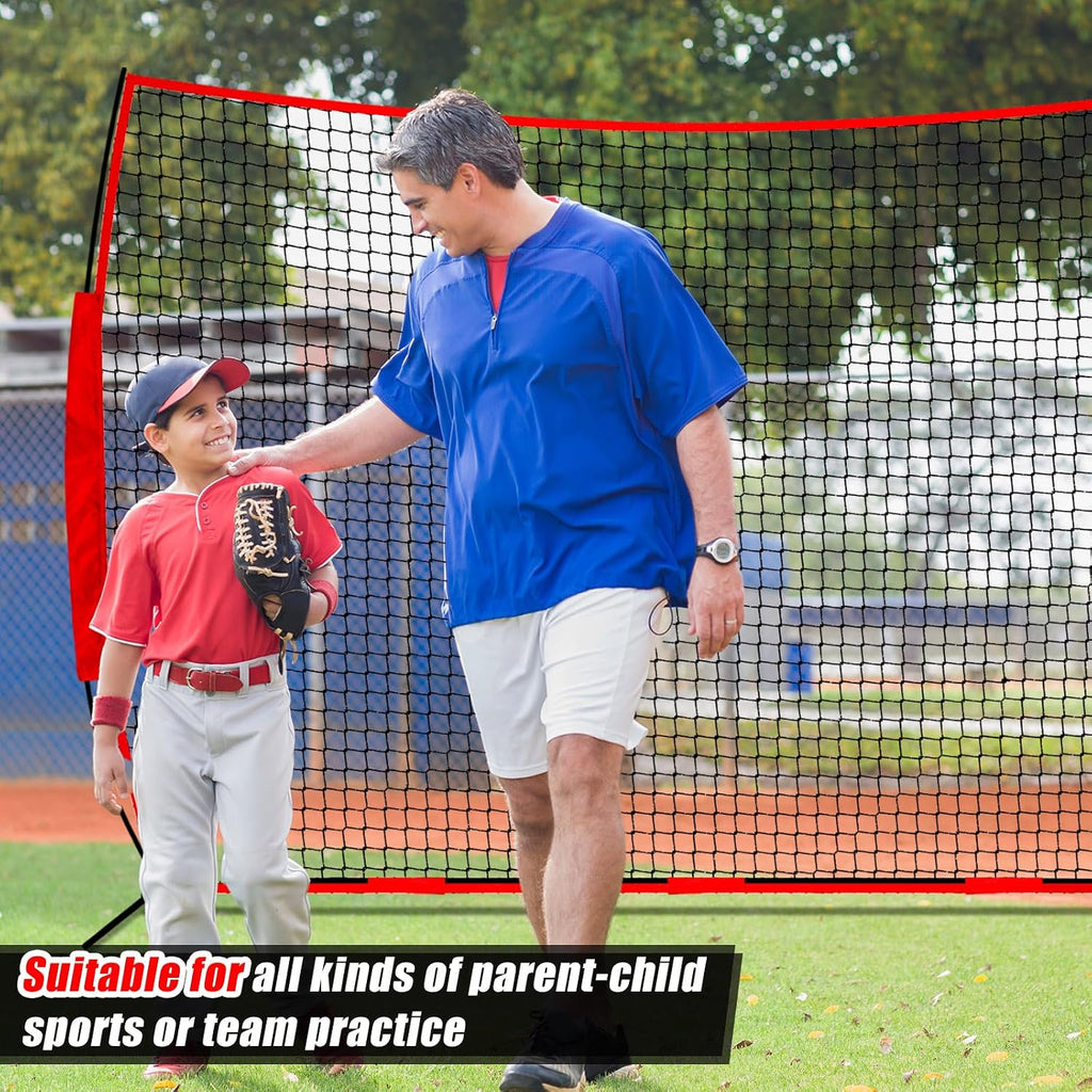 Seenelling Basketball Net Catcher Backstop Net Sports Barrier Nets for Backyard Rebounder to Guard Rebound and Return Basketball with Carry Bag