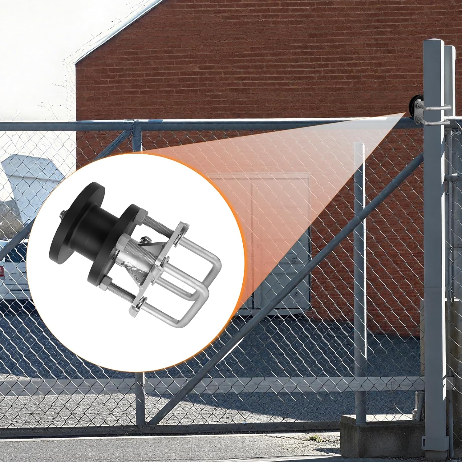 Sliding Gate Rollers, Nylon Cantilever Rolling Hardware for 4' Square Post x 2' Chain Link Fence Gate Frame - Pack of 4