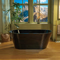 WOODBRIDGE 59' L x 29-1/2' W Freestanding Contemporary Soaking Bathtub with Matte Black Drain & Overflow, Black, B8814-MB