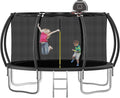 Tranpoline 10FT 12FT 14FT 16FT Tranpoline for Kids with Safety Enclosure Net Recreational Tranpoline for Adults ASTM Approval Backyard Outdoor Tranpoline with Basketball Hoop