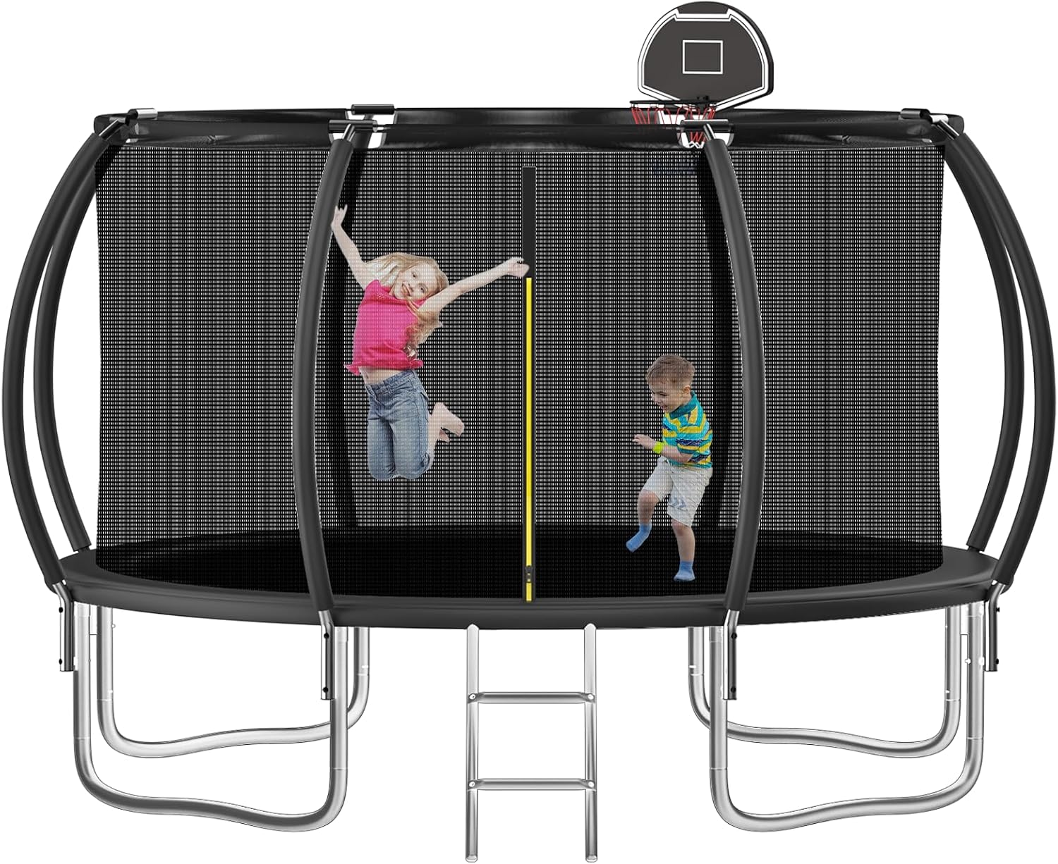 Tranpoline 10FT 12FT 14FT 16FT Tranpoline for Kids with Safety Enclosure Net Recreational Tranpoline for Adults ASTM Approval Backyard Outdoor Tranpoline with Basketball Hoop