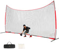 VEVOR 7X7ft/12X9ft/16X10ft/20x10ft Barricade Backstop Net, Ball Sports Barrier Netting, Portable Practice Net for Baseball Softball Lacrosse Hockey Basketball Equipment Training Net