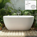 FerdY 59' Acrylic Freestanding Bathtub, Contemporary Soaking tub with Chrome Drain & Overflow, Elegant Oval Shape, cUPC Certified, Bali
