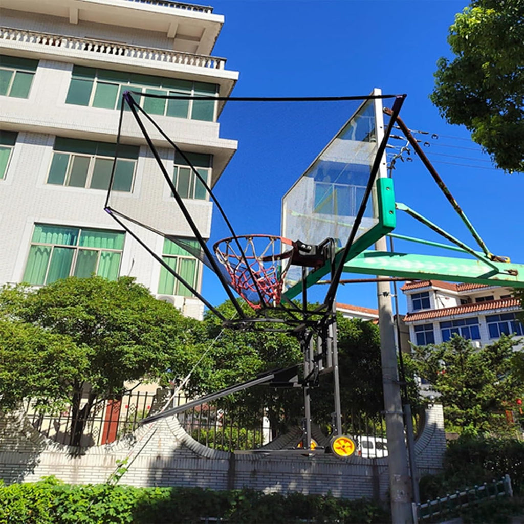 Indoor/Outdoor Basketball Return with Wheels, Portable Basketball Net Catcher with 180° Rotatable Chute, Shooting Training Rebounder System Easy to Fold