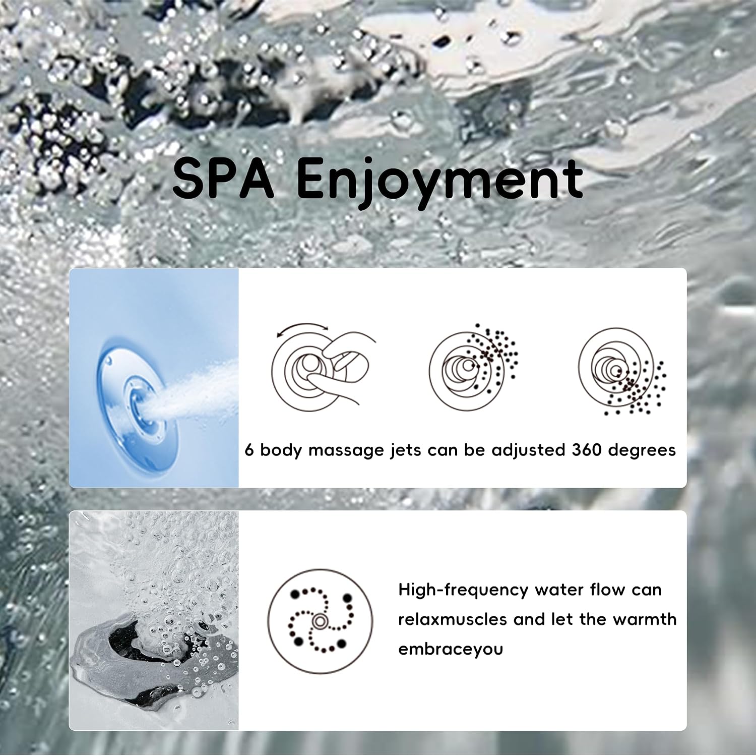 72'x48' Acrylic Jetted Tubs with 8 Whirlpool Nozzles, 2 Person Massage Whirlpool Bathtub with Pillows, 3 Sided Apron Design, Hydro Massage, Color-Changing LED Lights Chromatherapy, Left Drain