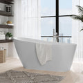 67 in Acrylic Freestanding Bathtub, Soaking Bathtub with Matte Drain and Overflow, Modern Square Tub with Deep Ergonomic Design and Double-Walled Insulation, Double-Walled Insulation, CUPC Certified
