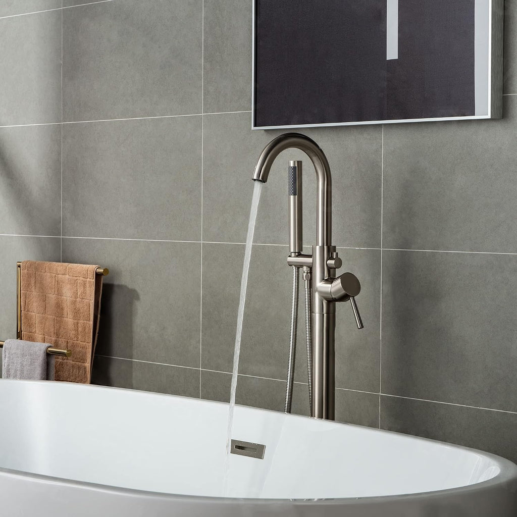 WOODBRIDGE F 0001 F0001BN Faucet, (L) 10 3/4' x (W) 6-1/4' x (H) 43-7/8, Brushed Nickel