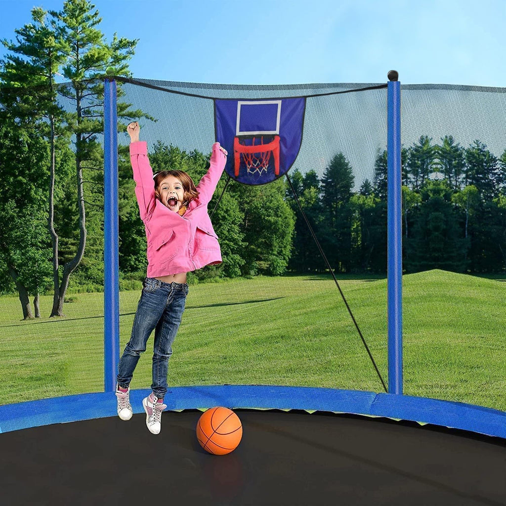 1500LBS 16FT 15FT 14FT 12 FT 10FT 8FT Tranpoline for Kids and Adults with Sprinkler, Lights with Music Speaker, Socks, Water Ball, Heavy Duty Outdoor Tranpoline with Net Enclosure and Ladder