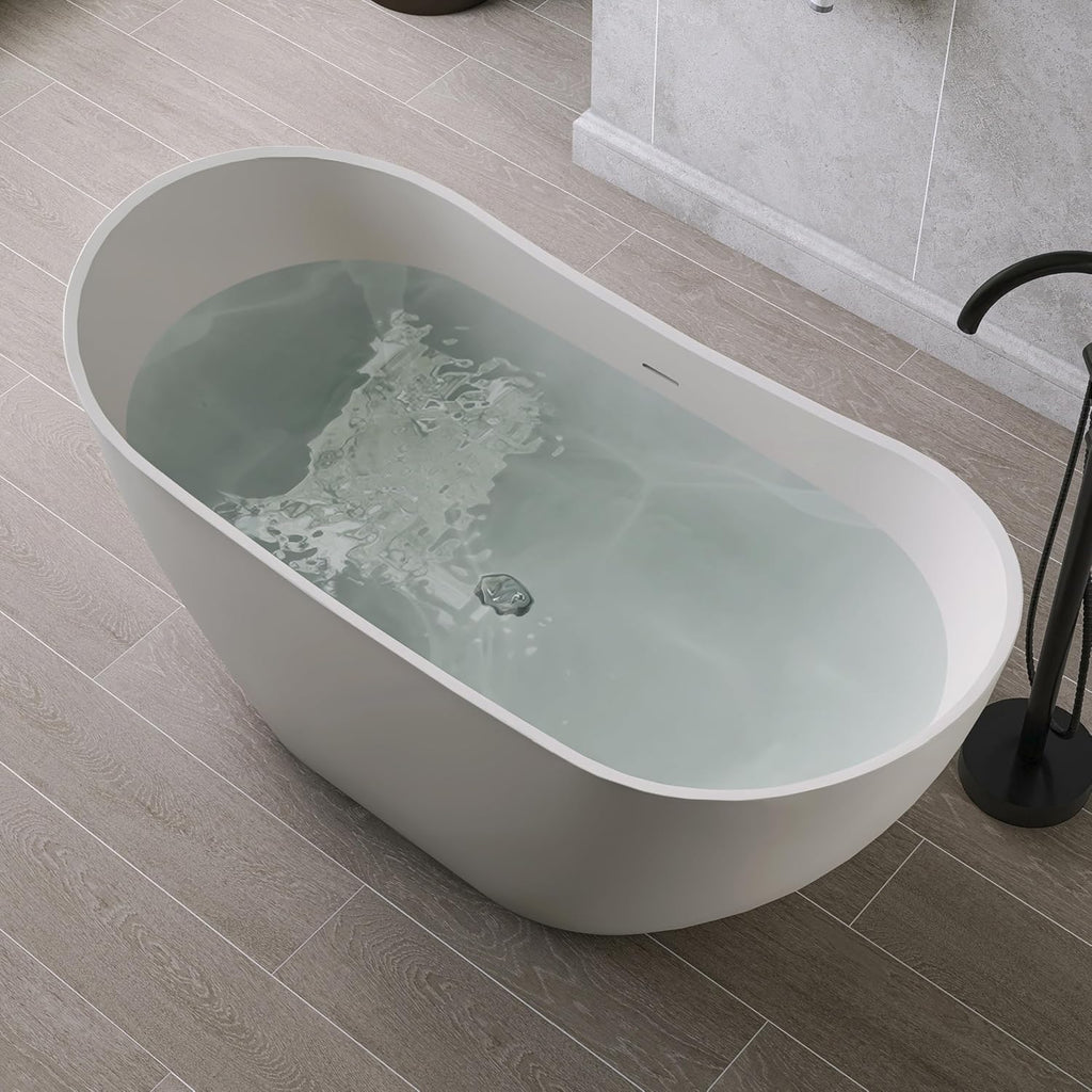 60' Acrylic Freestanding Bathtub, cUPC Certified Free Standing Tub, Soaking Tubs for Bathroom, Stand Alone Tub with Integrated Overflow and Drain