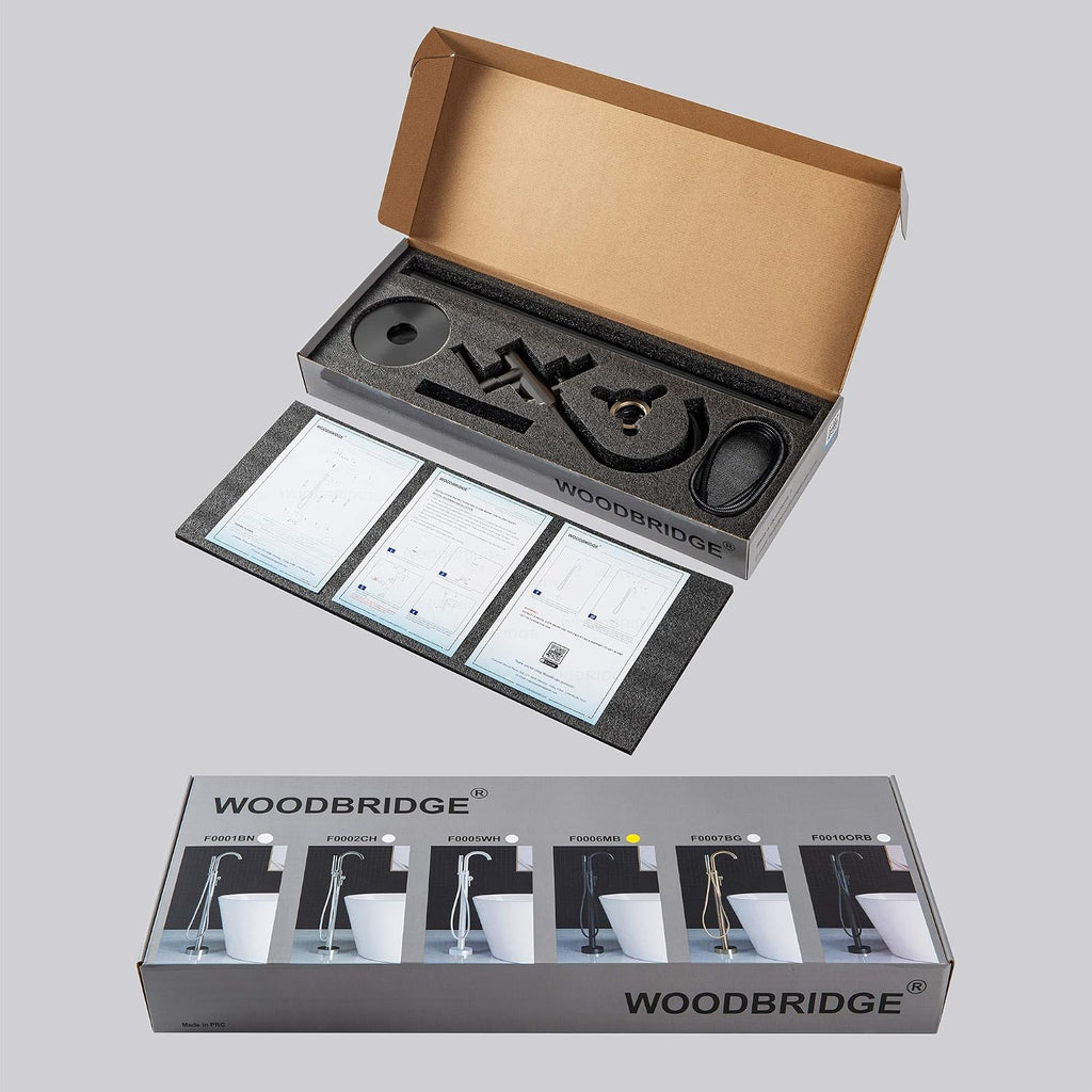 WOODBRIDGE F0006 MBRD Faucet, (L) 10 3/4' x (W) 6-1/4' x (H) 43-7/8, Matte Black