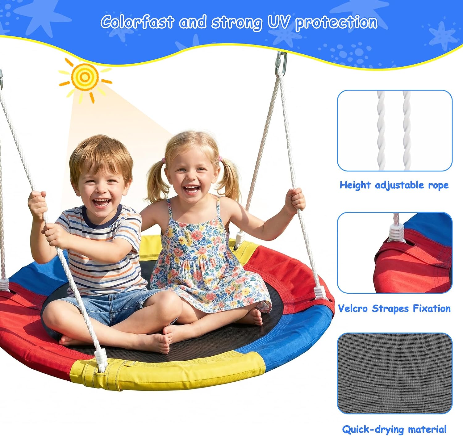 Swing Set for Backyard with Stand, Playground Swing Heavy Duty 440lbs Metal Outdoor Swing Stand, Contain 1 Saucer 32' & 1 Belt seat 26.2' - Backyard Playset