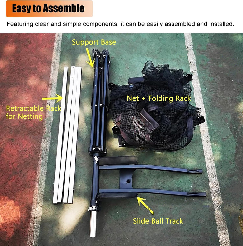 Basketball Returner Attachment Shooting Practice Returner, Portable Indoor Outdoor Hoop Return Net System, Floor Rebounder Training Catcher Machine