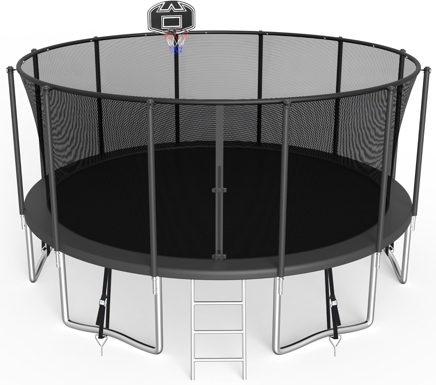 SKYUP Tranpoline 1500LBS 16 15 14 12 10 8 FT Tranpoline for 7-10 Kids and Adults, Windproof Outdoor Tranpoline with Enclosure Net, Basketball Hoop, Easy to Install & Last Long - ASTM Approved