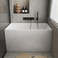 47' Acrylic Freestanding Bathtubs, Stand Alone Tub, Japanese Soaking Tubs for Bathroom, Integrated Overflow and Drain, cUPC Certified, Gloss White