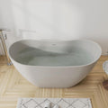 60'' Freestanding Khaki Acrylic Bathtub, Oval Soaking Tub