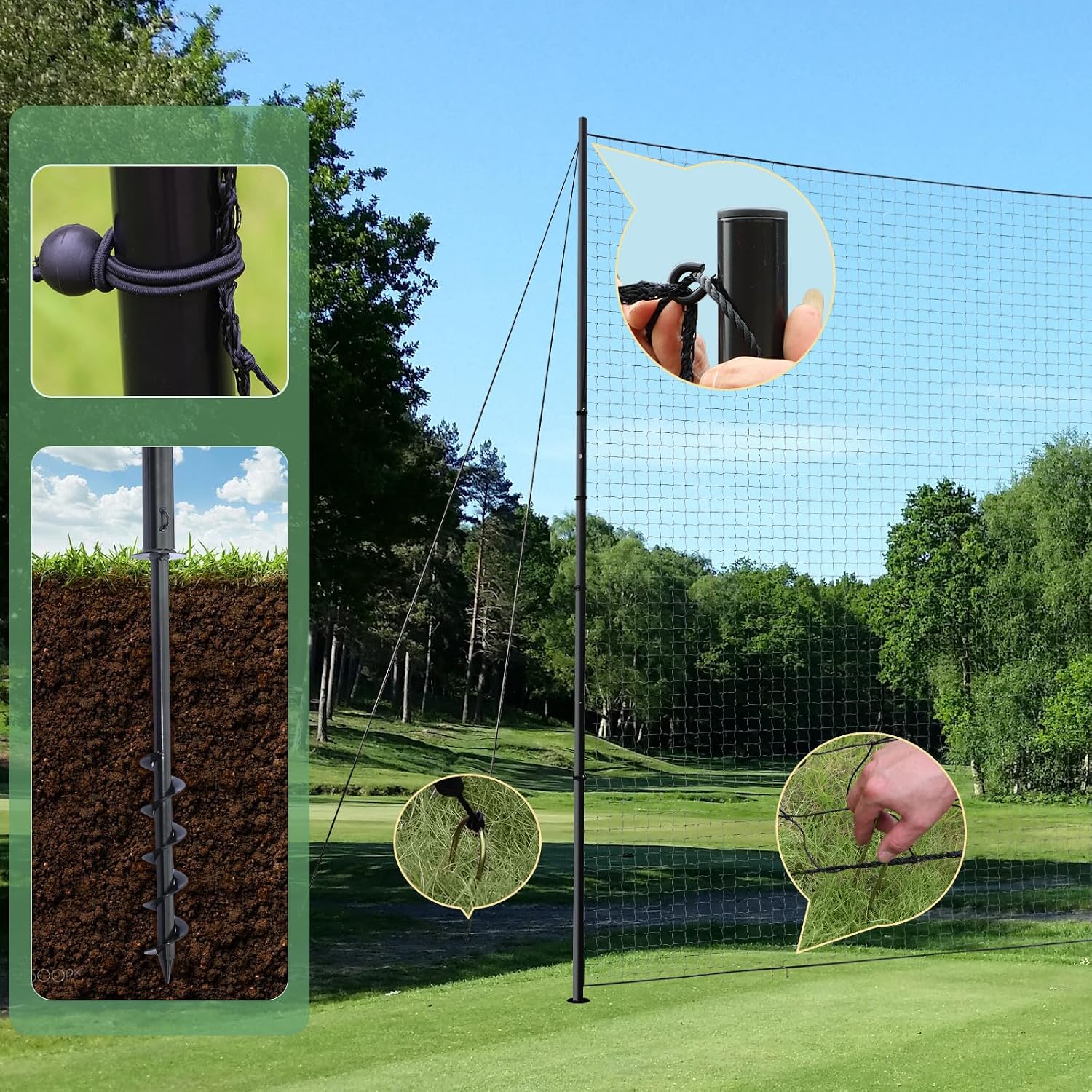 Ball Stop System - Soccer Backstop Net, Heavy Duty, High Impact, Practice Barrier
