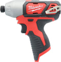 Milwaukee 2462-20 M12 1/4 Inch Hex Shank 12 Volt Lithium Ion Cordless 2,500 RPM 1,000 Inch Pounds Impact Driver w/ LED Light and Fuel Gauge (Battery Not Included, Power Tool Only) (Renewed)