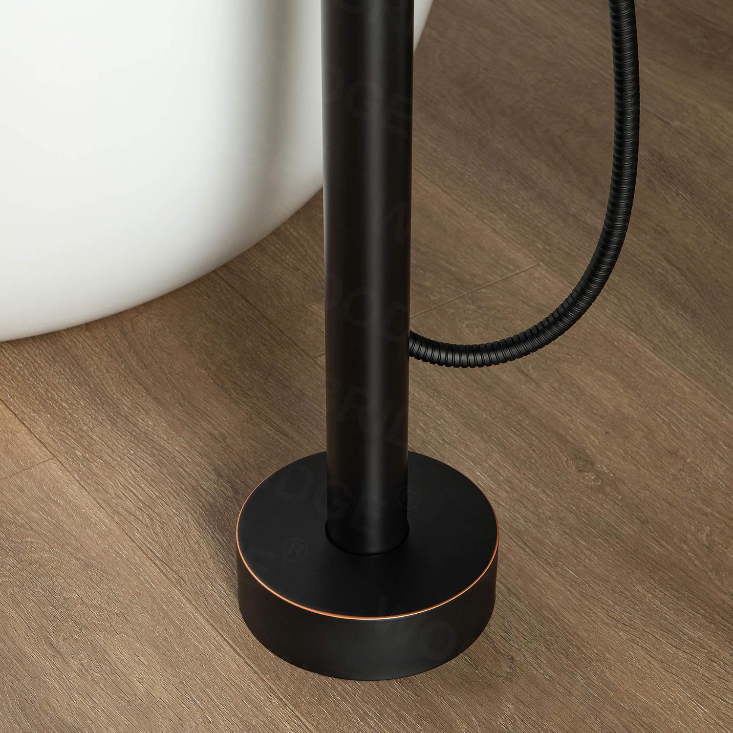 WOODBRIDGE Contemporary Single Handle Floor Mount Freestanding Tub Filler Faucet with Hand Shower in (Oil Rubbed Bronze) Finish,F0010-ORBVT