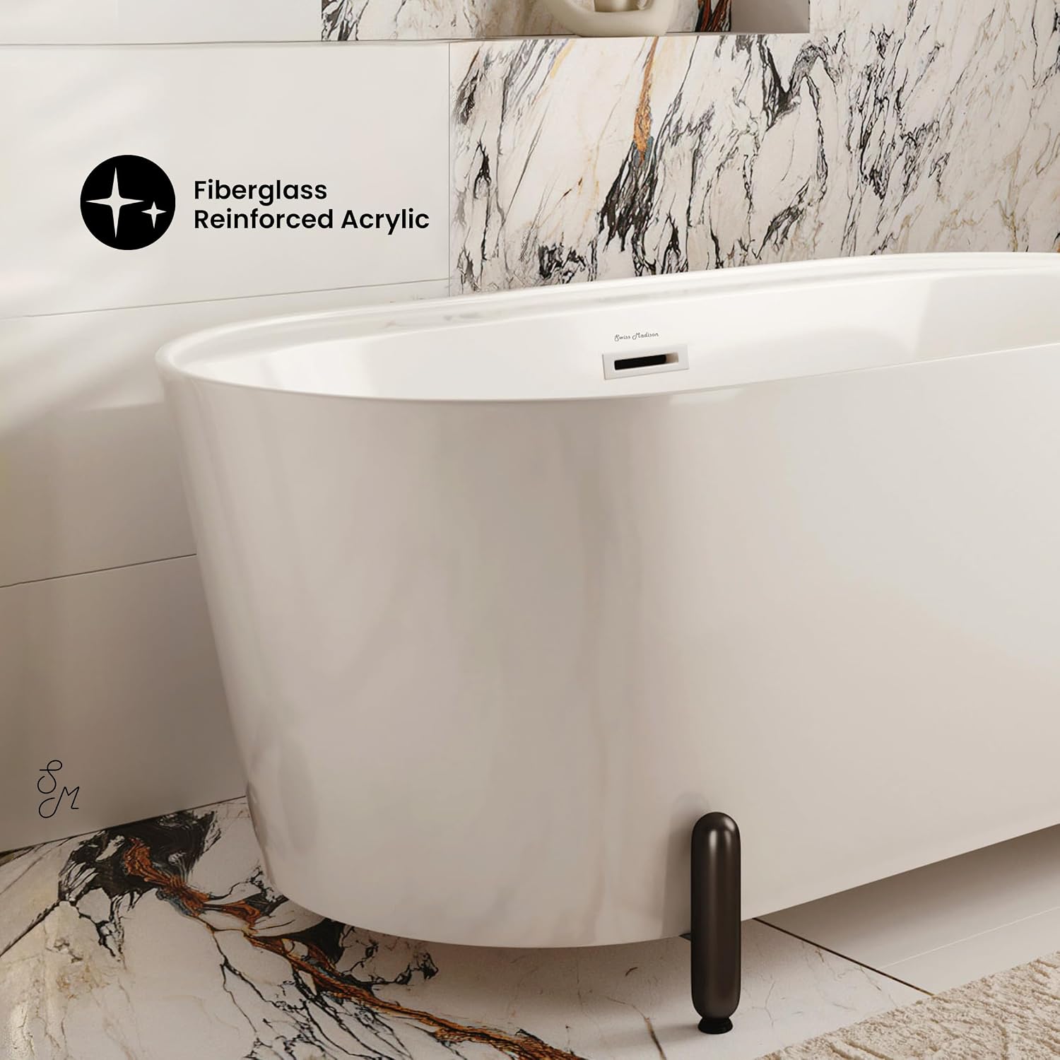 Monaco 59' Freestanding Bathtub with Matte Black Stand