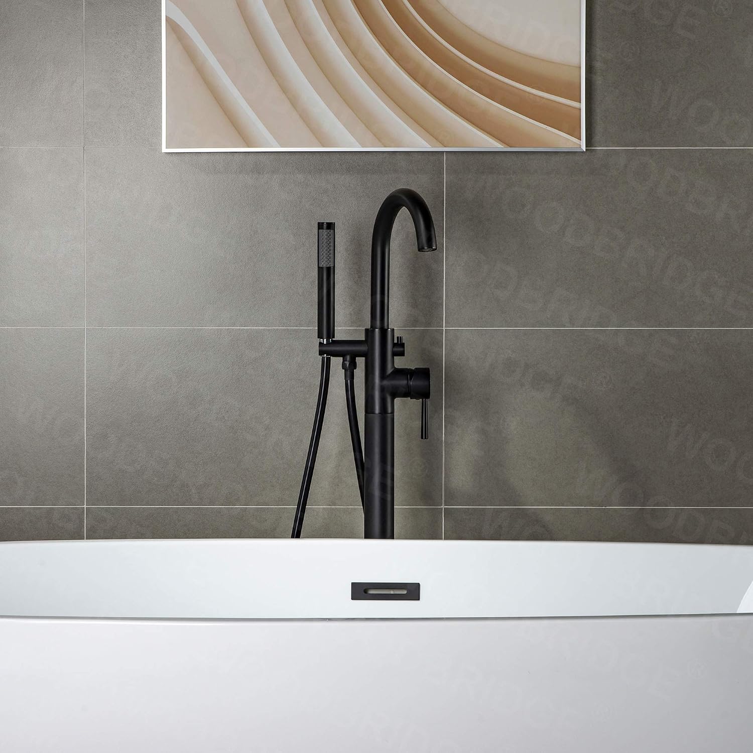 WOODBRIDGE F0006 MBRD Faucet, (L) 10 3/4' x (W) 6-1/4' x (H) 43-7/8, Matte Black