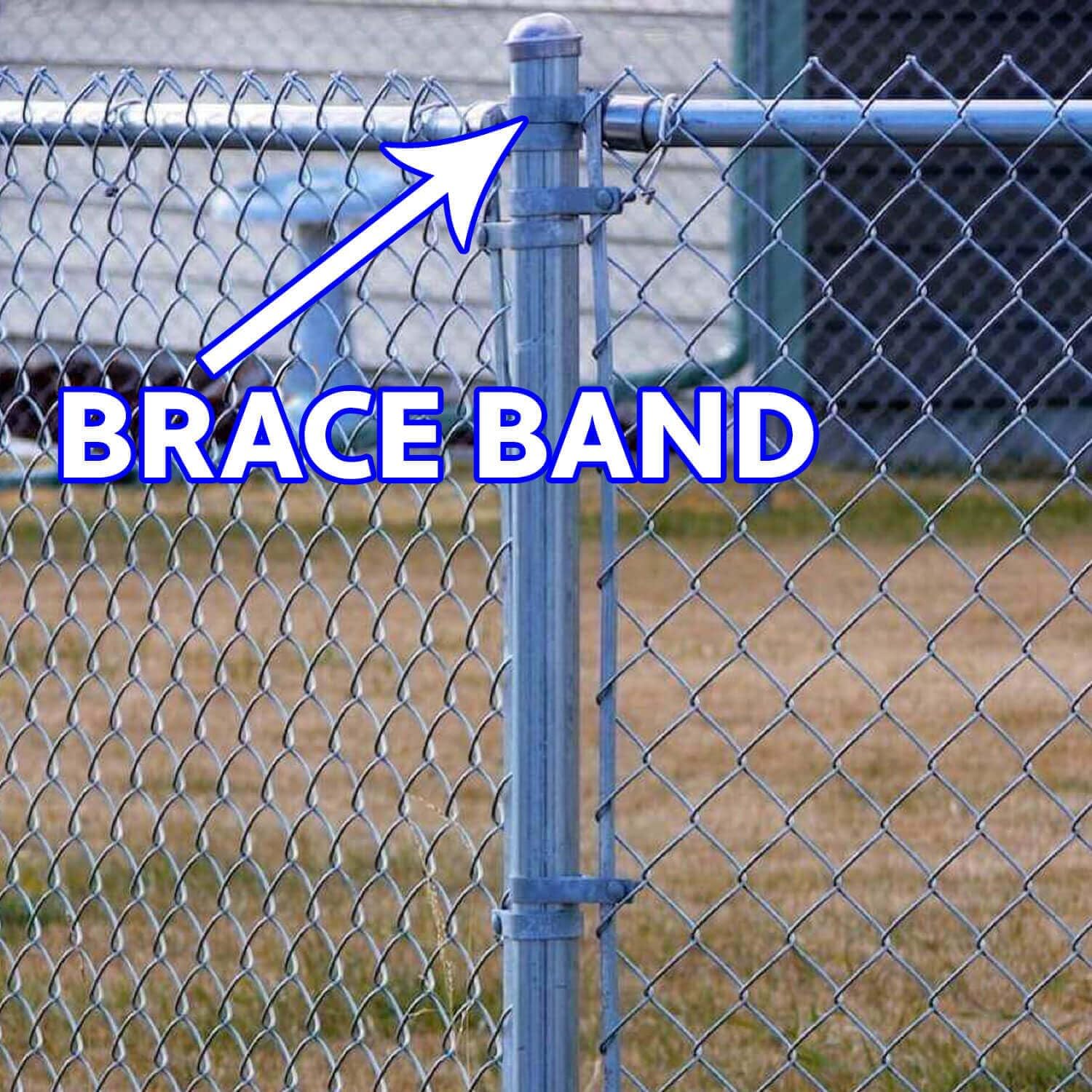 6-5/8' - CASE - Brace Band for Chain Link Fence - Use for 6-5/8' Outside Diameter Post/Pipe - Galvanized Chain Link Brace Band. Qty 50