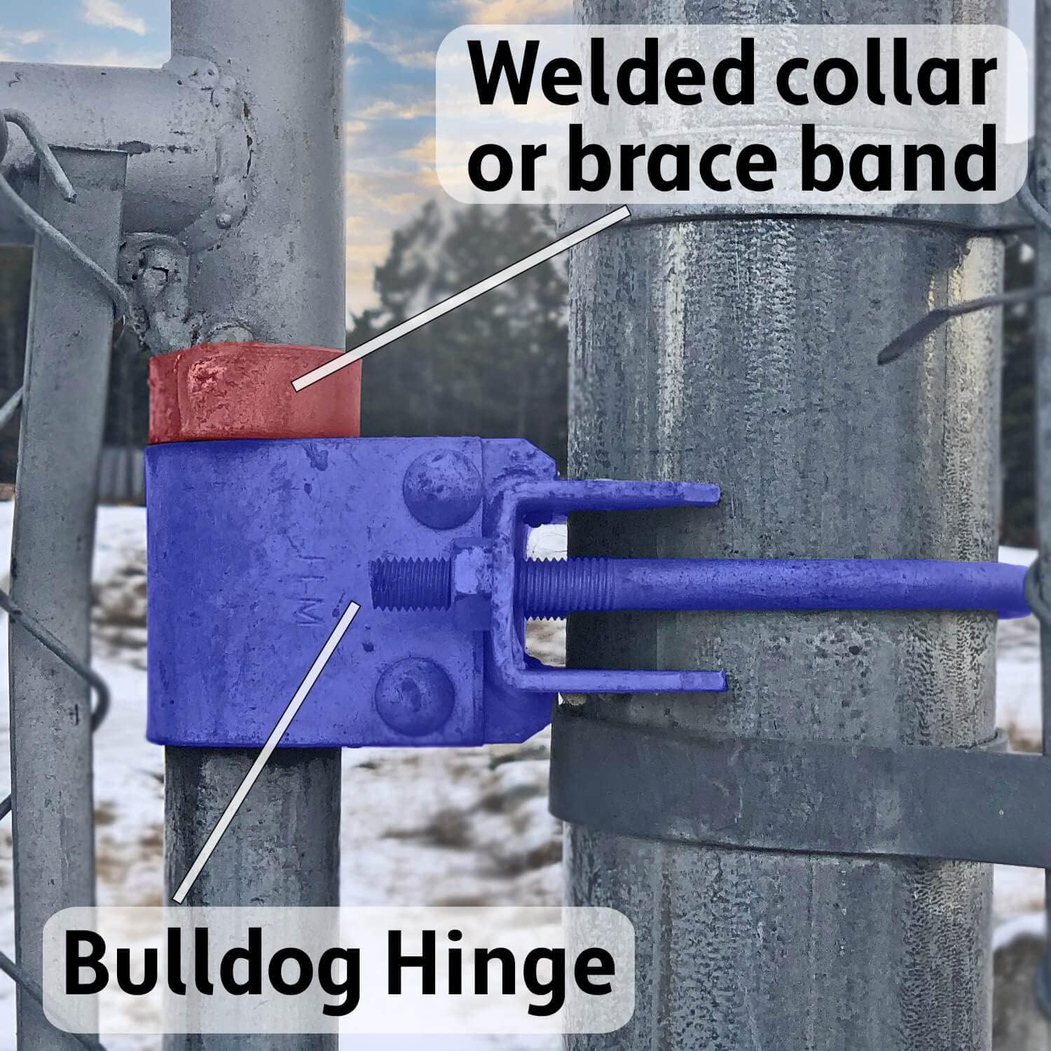Chain Link Fence Bull Dog Commercial Duty Gate Hinge-for 2-3/8' Outside Diameter Gate Post/Pipe & 1-5/8' Thru 1-7/8' CASE Qty 10