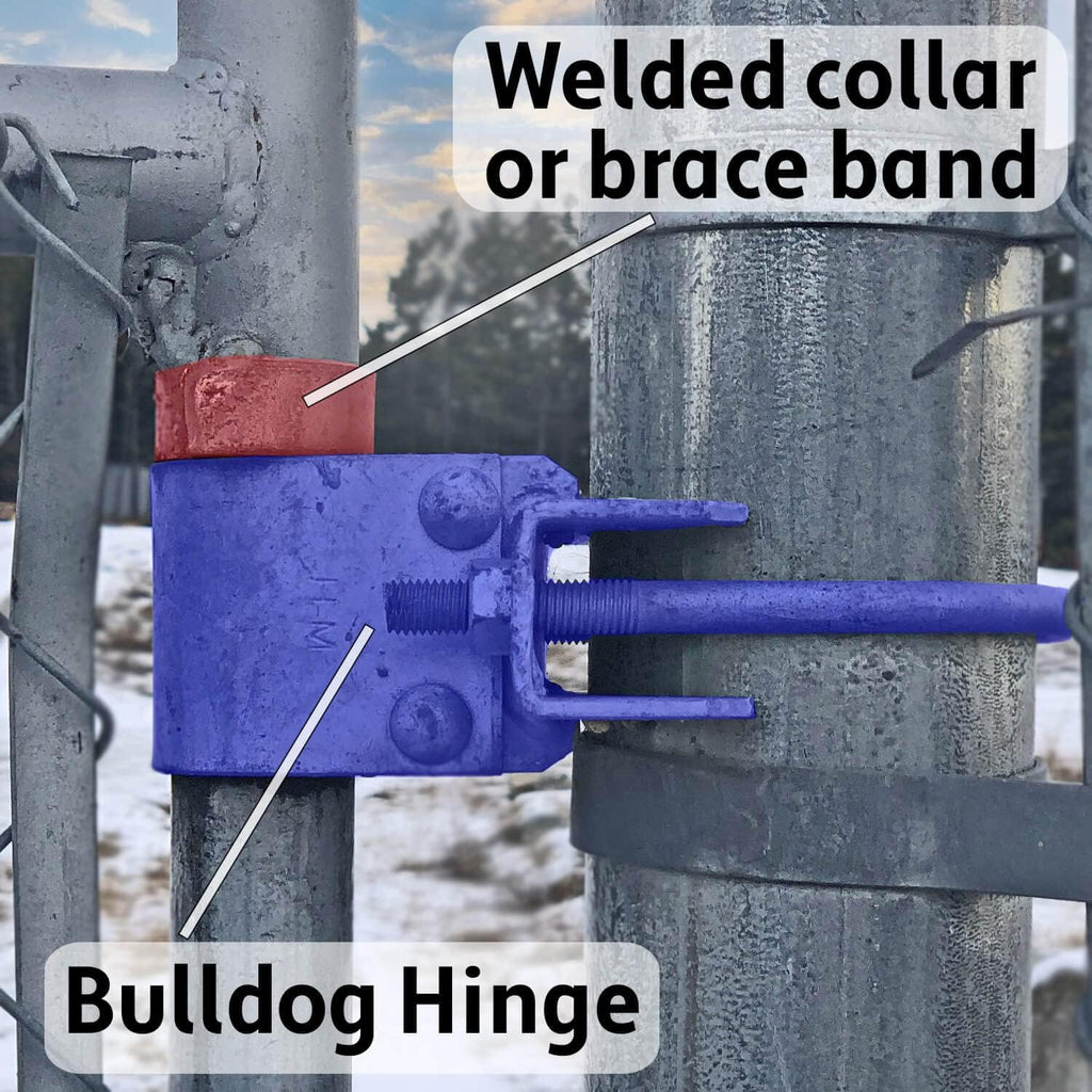 Chain Link Fence Bull Dog Commercial Duty Gate Hinge-for 3-1/2' Outside Diameter Gate Post/Pipe & 1-5/8' Thru 1-7/8' Gate Frames CASE Qty 10