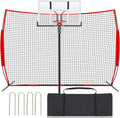 Seenelling Basketball Net Catcher Backstop Net Sports Barrier Nets for Backyard Rebounder to Guard Rebound and Return Basketball with Carry Bag