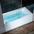 WOODBRIDGE 60' x 30' Alcove Acrylic Rectangular Whirlpool Heated Jetted Tub in White with Left Drain, Polished Chrome Finish, BS428-L-CH01