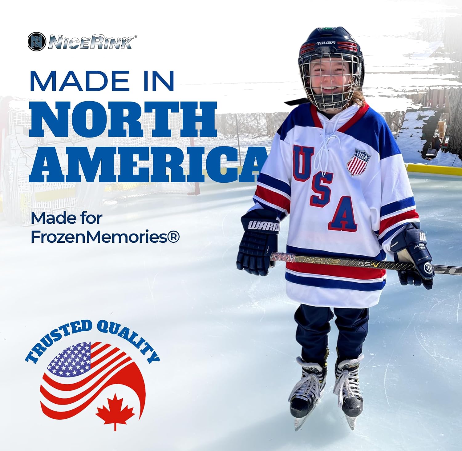 Backyard Ice Rink Accessories - Brackets, Boards, Kick Plates, Bumper Caps, and Netting - Made in USA and Canada Build Repair and Upgrade DIY Hockey and Skating Rinks