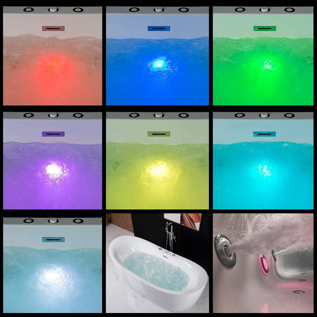 WOODBRIDGE 71' x 31 1/2' Whirlpool Water Jetted and Air Bubble Freestanding Bathtub , B0034