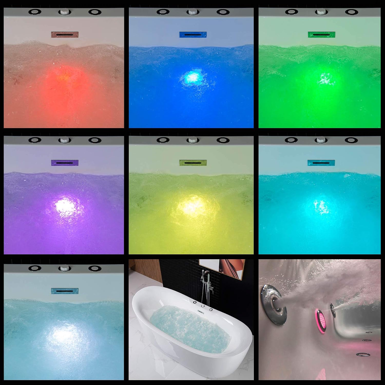 WOODBRIDGE 71' x 31 1/2' Whirlpool Water Jetted and Air Bubble Freestanding Bathtub , B0034
