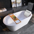 64' Free Standing Tub, Pure Acrylic Freestanding Bathtub, Stylish Stand Alone Contemporary Deep Soaking Bath Tub, cUPC Certified SY1265 (Glossy White)