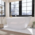 59' Free Standing Tub, Pure Acrylic Freestanding Bathtub, Stylish Stand Alone Contemporary Deep Soaking Bath Tub, cUPC Certified SY9950 (Glossy White)