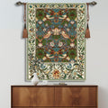 Vintage Medieval Tapestry, William Morris Birds and Flowers, Jacquard Woven Tapestry Wall Hanging for Living Room (Brown)