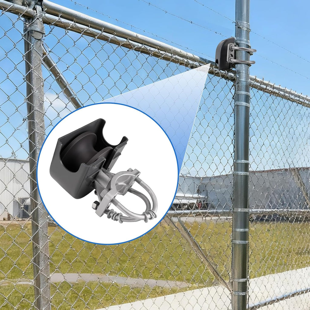 Sliding Gate Rollers, Nylon Cantilever Slide Gate with Covers, Rolling Cantilever, 4' Round Post, 2-3/8' or 2-1/2' for Chain Link Fence Gate Frame, Slide Gate Roller Hardware - Pack of 4