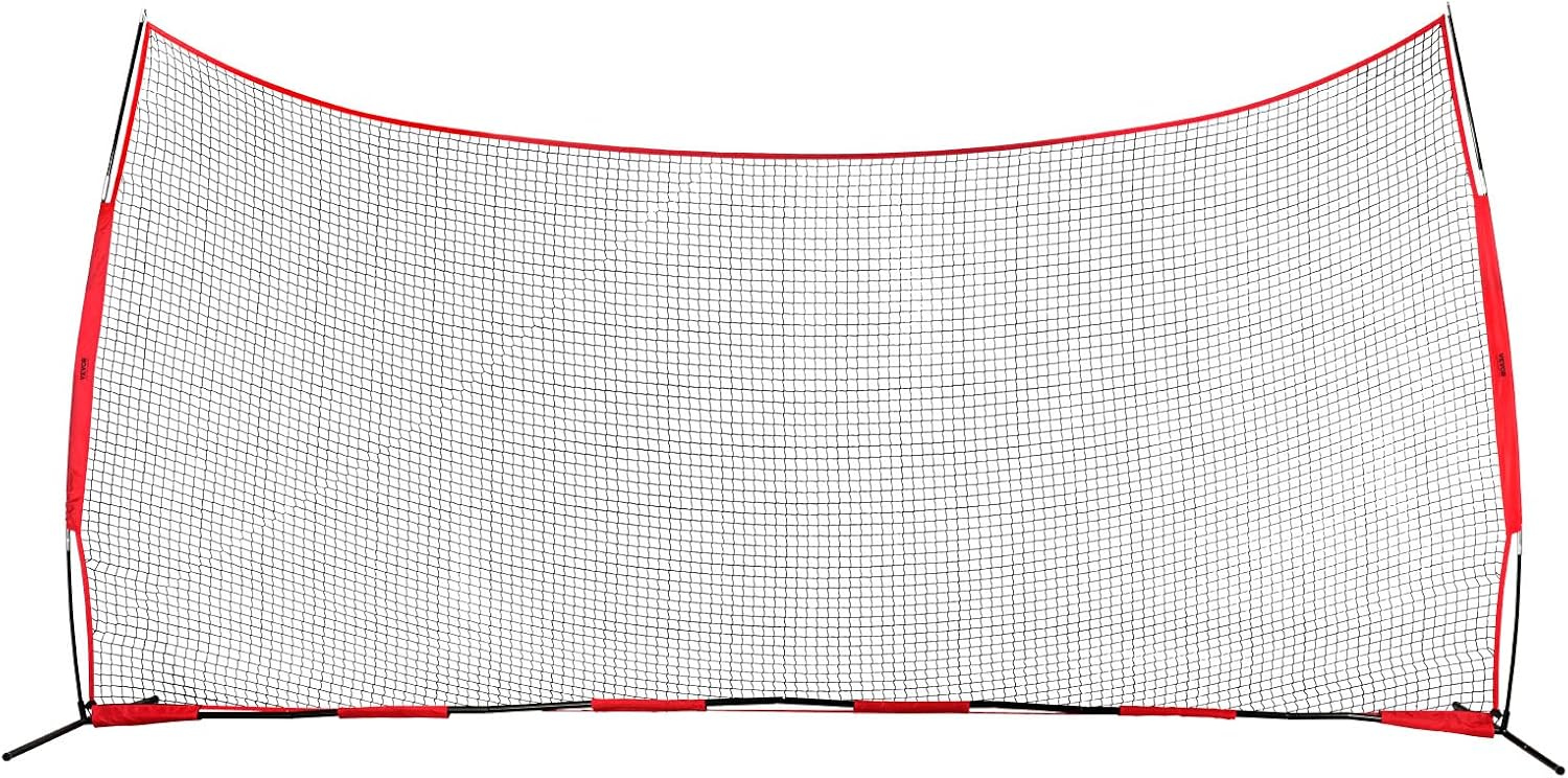 VEVOR 7X7ft/12X9ft/16X10ft/20x10ft Barricade Backstop Net, Ball Sports Barrier Netting, Portable Practice Net for Baseball Softball Lacrosse Hockey Basketball Equipment Training Net