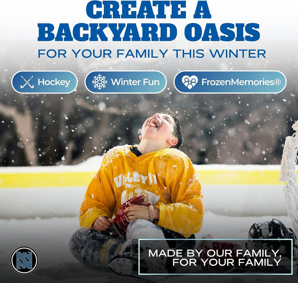 Backyard Ice Rink Accessories - Brackets, Boards, Kick Plates, Bumper Caps, and Netting - Made in USA and Canada Build Repair and Upgrade DIY Hockey and Skating Rinks
