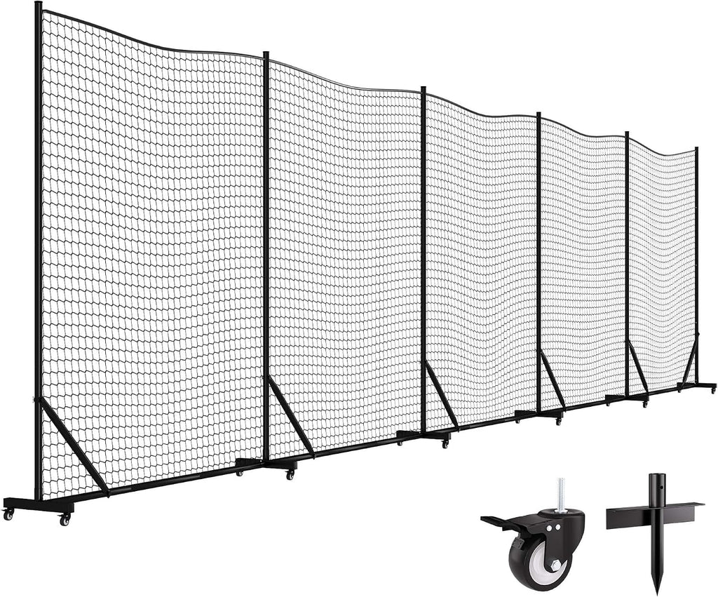 MR Ball Stop Net System, Movable Heavy Duty Backstop Net, 2 in 1 Multi-Sport Stop Netting, Ball Barrier Sports Practice Barrier Net for Professional, College and Grade School Training