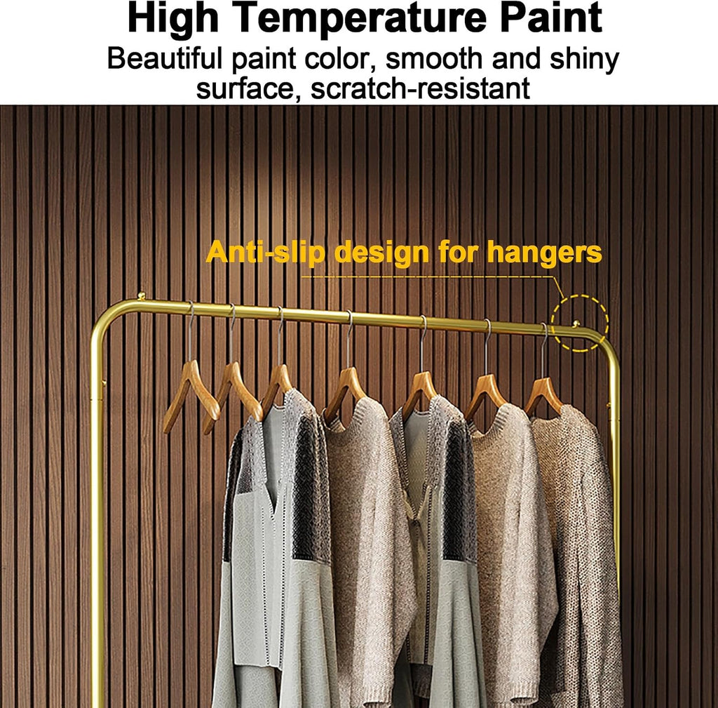 Sturdy Rolling Garment Rack with Wheels - Portable Clothing Organizer for Bedroom & Living Room