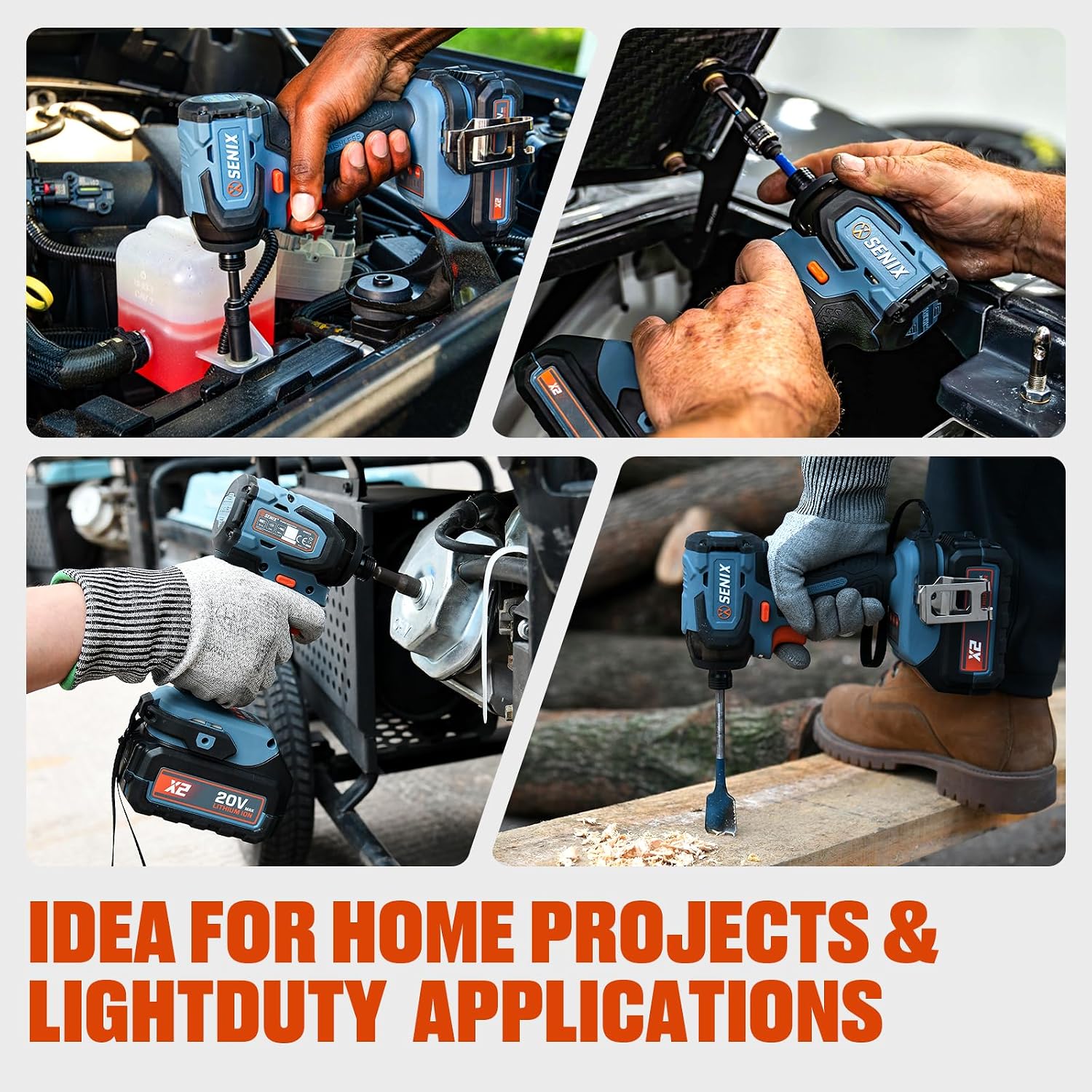 SENIX X2 20 Volt Max* 1/4-Inch Cordless Impact Driver, 4-Speed Battery Screwdriver, Brushless Motor, LED Light, 130 Foot-Pounds of Max Torque, Includes Soft Bag, 2.0 Ah Battery & Charger (PDIX2-M2)