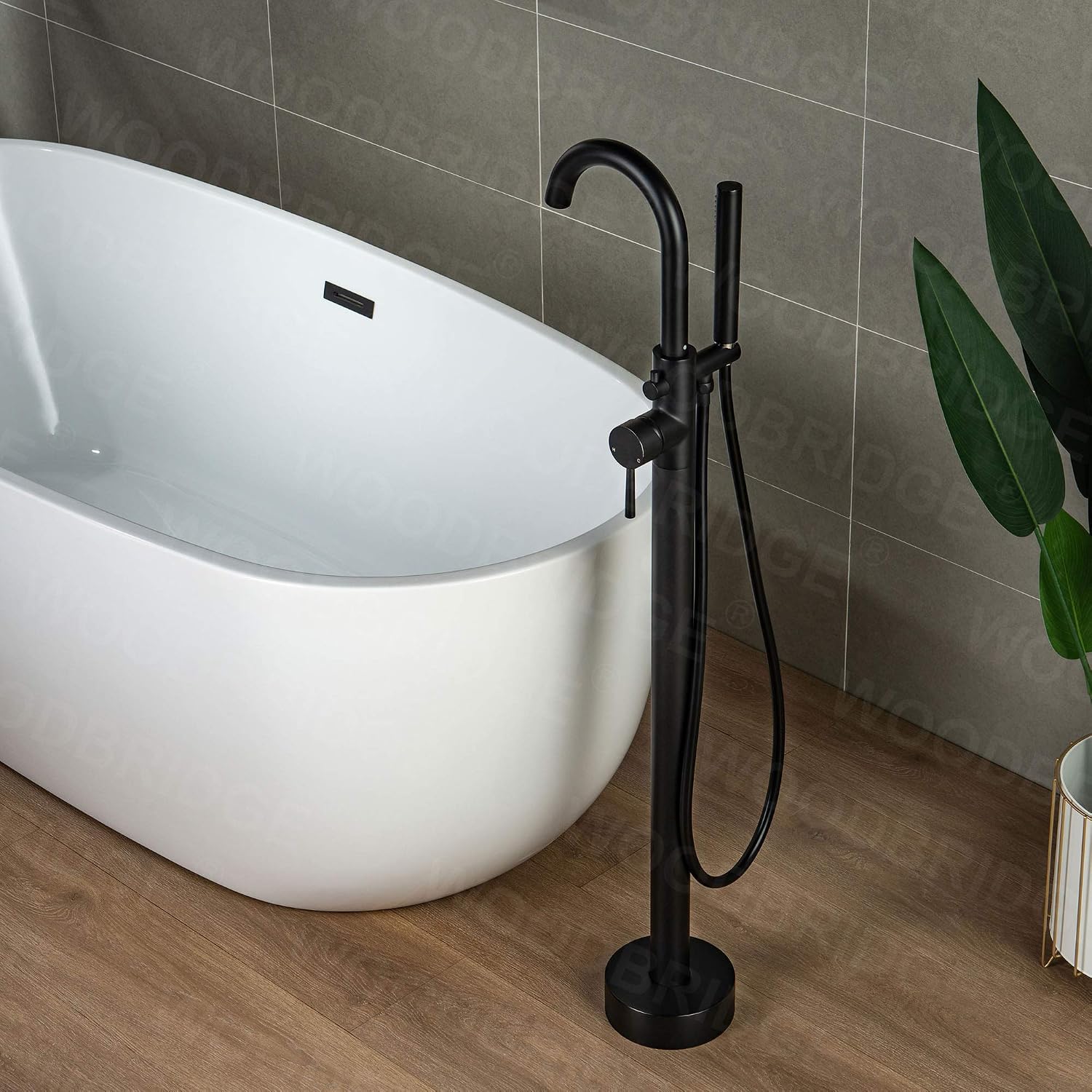 WOODBRIDGE F0006 MBRD Faucet, (L) 10 3/4' x (W) 6-1/4' x (H) 43-7/8, Matte Black