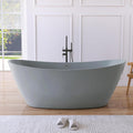 71' Acrylic Freestanding Bathtub, High-back Soaking Tub for Bathroom, Stand Alone Tub, cUPC Certified, Integrated Overflow and Drain, Gloss Grey