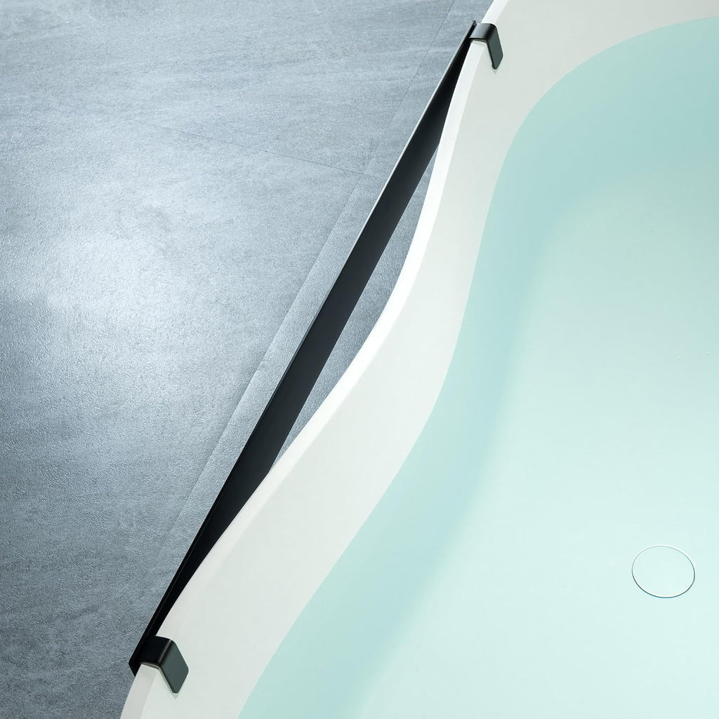 WOODBRIDGE 71' L x 31-1/2' W Luxury Contemporary Solid Surface Stone Resin Freestanding Bathtub in Matte White